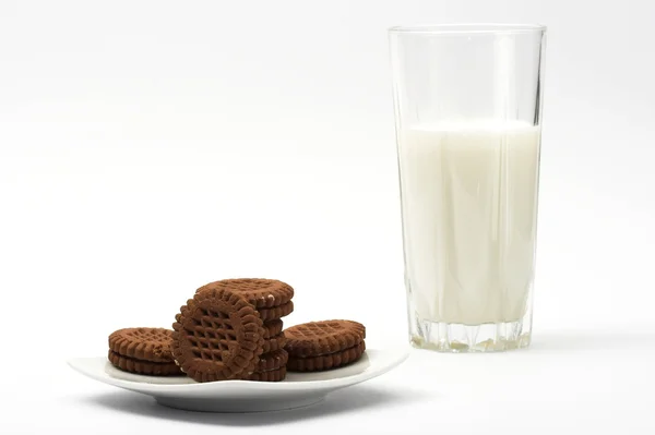 Γάλα και μπισκότα — Φωτογραφία Αρχείου