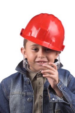 Boy in a red helmet