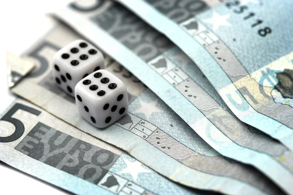 Dices and bills — Stock Photo, Image