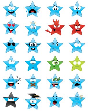 Star-shaped emoticons clipart