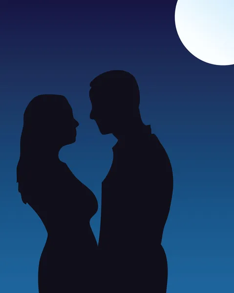 Moonlight kyss — Stock vektor