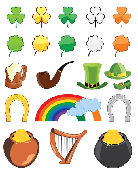 Conjunto de ícones do dia St. Patricks — Vetor de Stock