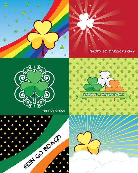 Conjunto de bandeiras do dia St. Patricks — Vetor de Stock