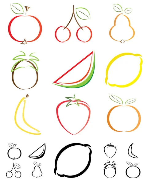 stock vector Abstract fruit shapes