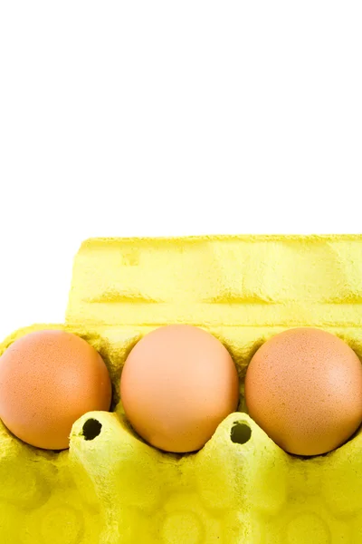Cardboard box with eggs. — Stock Photo, Image
