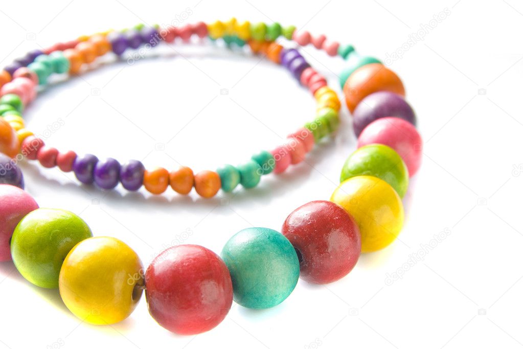 Vibrant wooden necklace