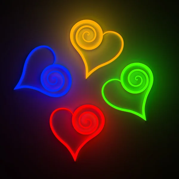 Hjärtan symbol från en neon — Stockfoto