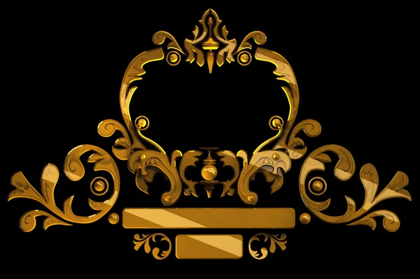 Gold decoration isolated on black — Stock Photo, Image