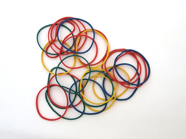 Цветные резиновые ленты — стоковое фото
