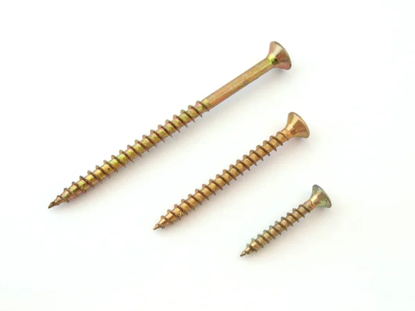 Brass wood screws. — Stock Photo, Image