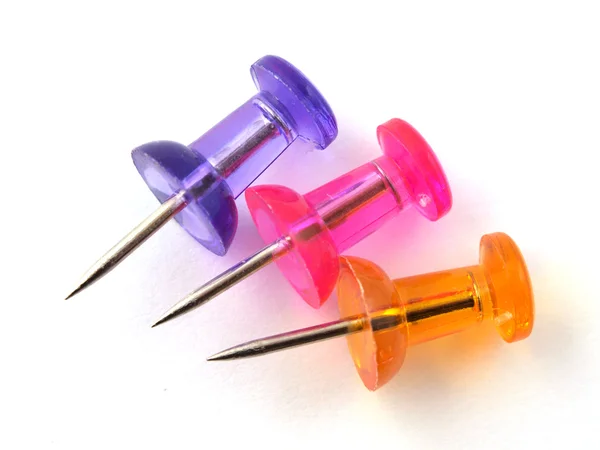 Close up of multicoloured thumbtacks — Stock Photo, Image