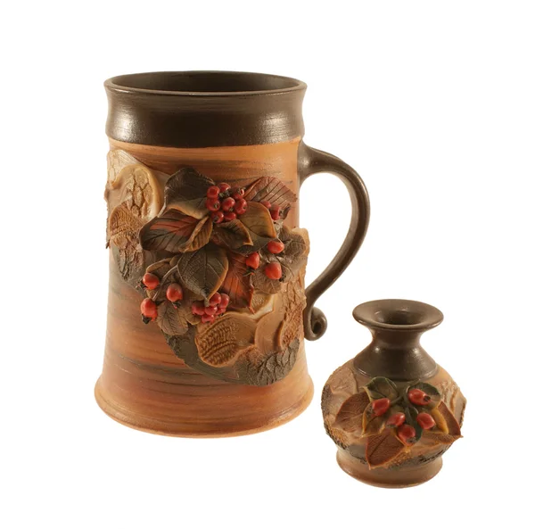 Bierglas und eine kleine Vase — Stockfoto