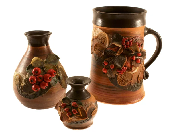 Bierglas und Vasen — Stockfoto