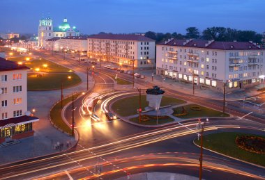 City centre at night clipart