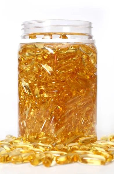 Glasgefäß mit Goldbolzen — Stockfoto