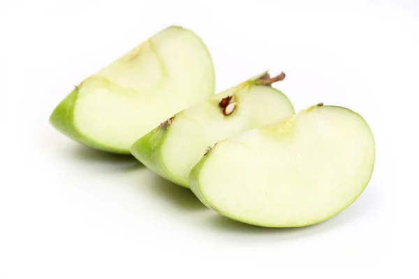 stock image Three slice a green apple