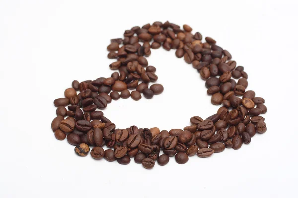 Szemes kávé - szív alakú — Stock Fotó