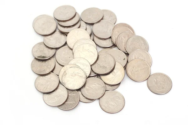 stock image A pile of US Coins