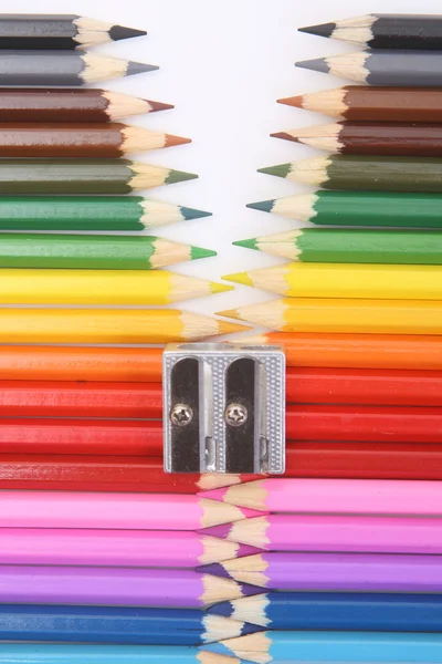 Zíper a lápis colorido — Fotografia de Stock