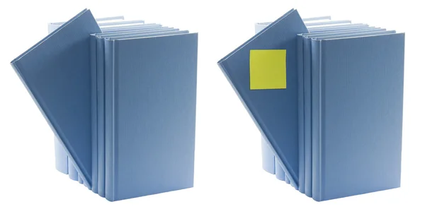 Blue books with label — Stock Photo, Image