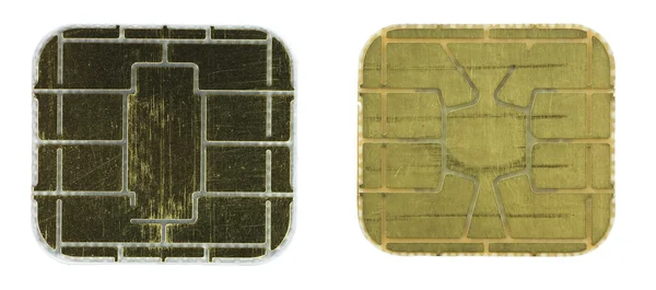 Due chip di carta credic isolati — Foto Stock