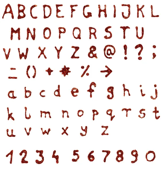 Glitter handmade alphabet — Stock Photo, Image
