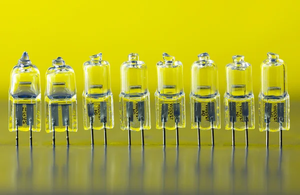 Halogen bulbs standing in a row — Stock Photo, Image