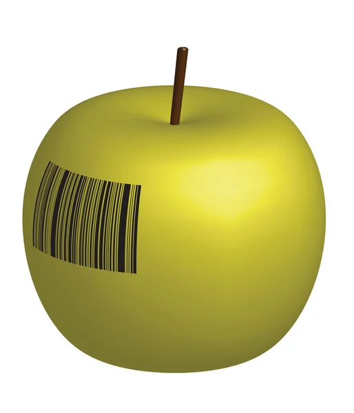 Bar-code green apple — Stock Photo, Image