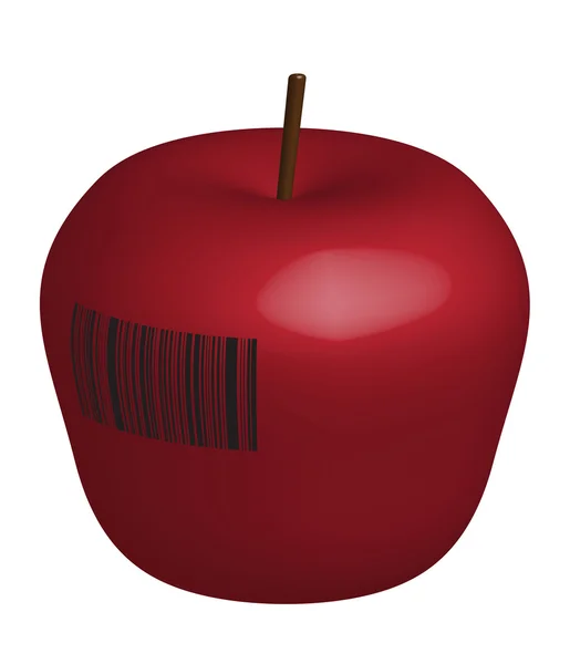 バーコード赤いリンゴ — ストック写真