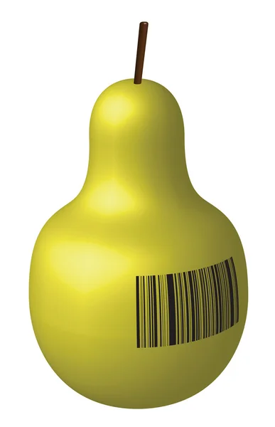 Bar-code green pear — Stock Photo, Image