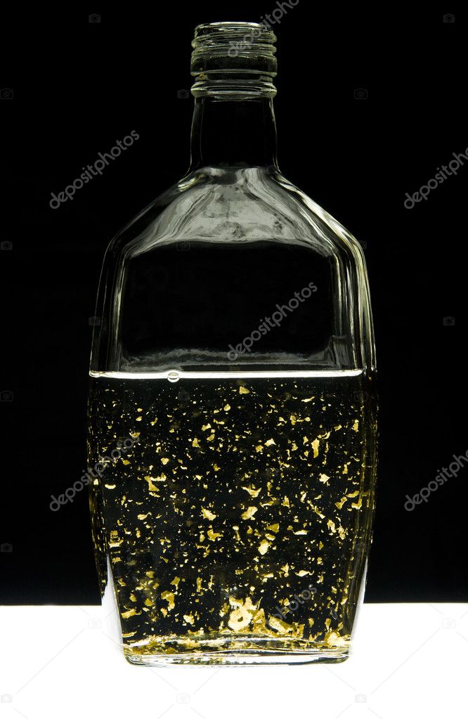 Liqueur with golden flakes
