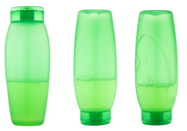 Green plastic bottles — Stock Photo, Image