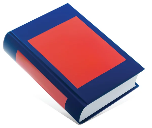 Blå boken med röd etikett — Stock vektor