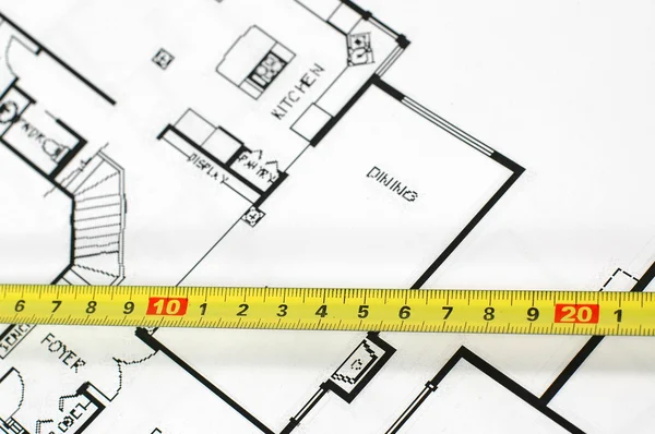 Huis architecturale plannen — Stockfoto