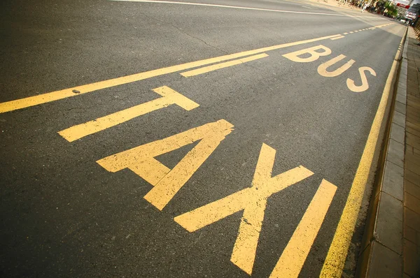 stock image Bus and taxi street signs