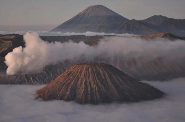 Alba al vulcano Bromo, Indonesia Immagini Stock Royalty Free