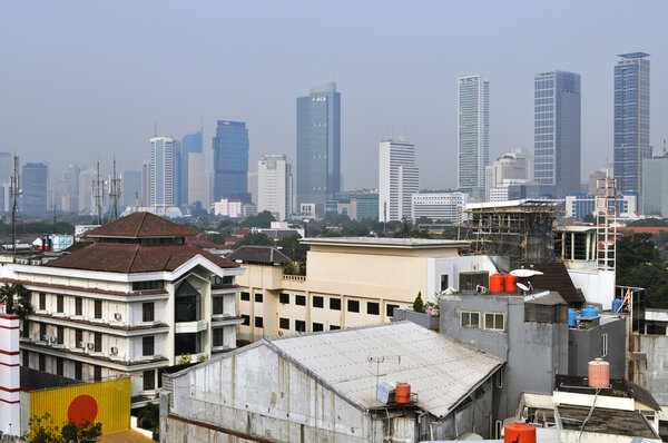 Cityscape of Indonesia capital city Jakarta.