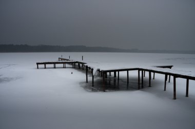 Kış manzarası göl