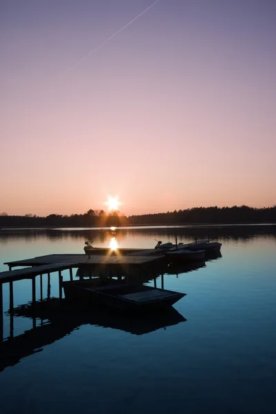 stock image Sunset by the lake