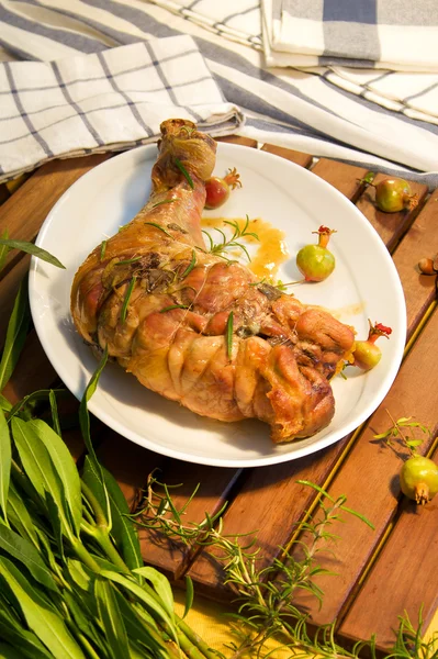 stock image Thigh of the roast turkey