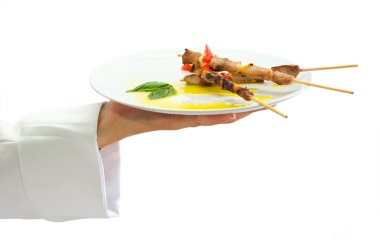 Skewer presentation from chef clipart