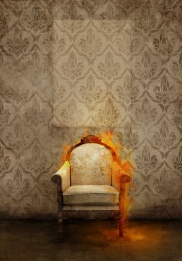 Throne in flames clipart