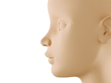 Neutral face profile clipart