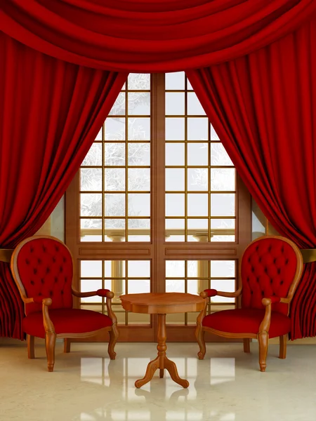Interiér - styl klasické obývací pokoj — Stock fotografie