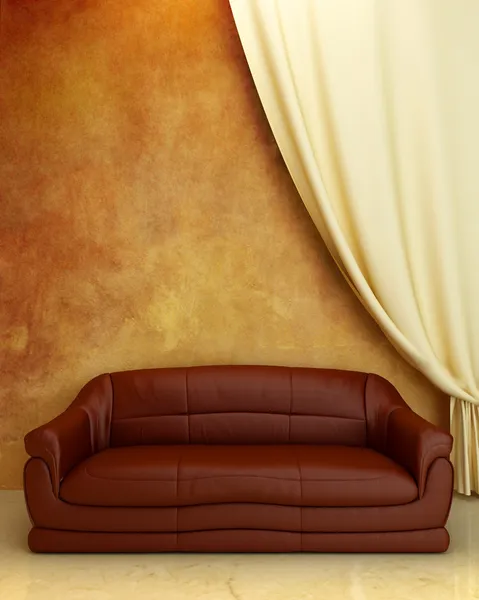Interiérový design - pohodlný gauč — Stock fotografie