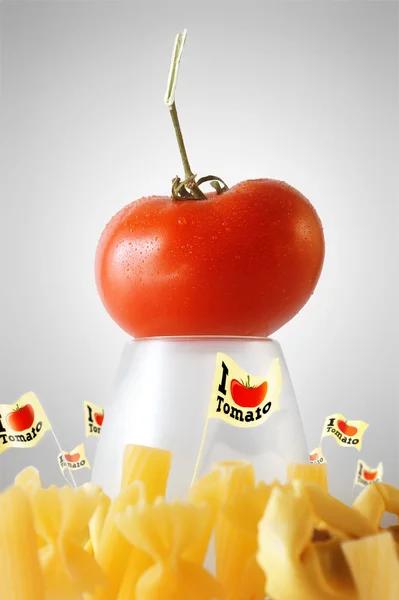 Älskar pasta tomat — Stockfoto