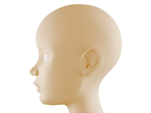Neutrální hlava profil — Stock fotografie