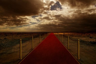 Red carpet on desert clipart