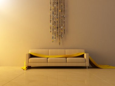 Interior - Ring chain decorated wall clipart