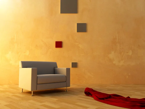 Interieur - zetel en rood fluweel — Stockfoto